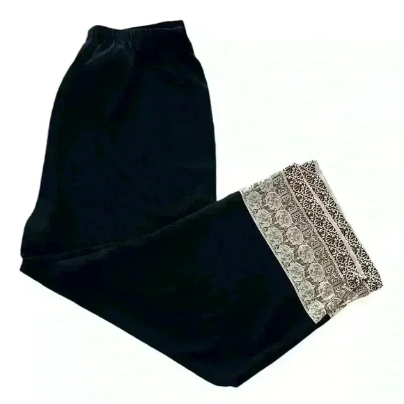 Norton McNaughton XL Pants Black Elastic Waist Flowy Matching Tank Top - Picture 1 of 8